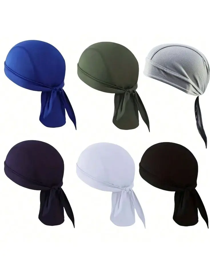 1-6pcs Quick-Drying Sports Bandanas, Breathable Pirate Headscarves, Unisex Moisture-Wicking Caps, For Outdoor Cycling, Running, And Camping!.webp